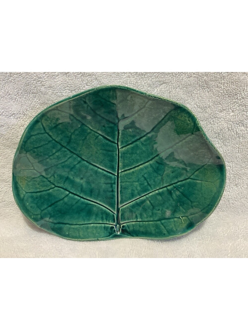 Jessica Tileworks 2023 Original Handmade Bahamian Studio Art Leaf 7.5”L x 5.75”W